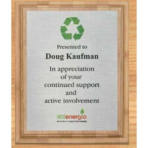 Bamboo Plaque w/Aluminum Sublimated Plate (7"x9")