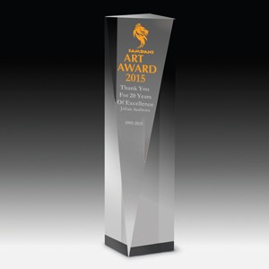 Laser Engraved Carved Acrylic Obelisk Award (2 3/4"x 9"x 2")