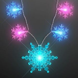 Flashing Jumbo Snowflake String Lights Necklace - BLANK