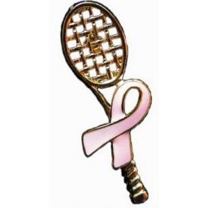Awareness Ribbon with Tennis Racquet Pin