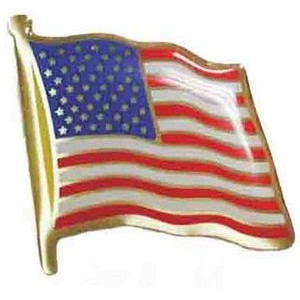 .875" - American Flag Lapel Pin With Epoxy Gloss Finish