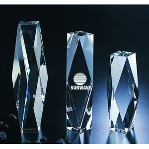 Dream Tower optical crystal award/trophy 12"H