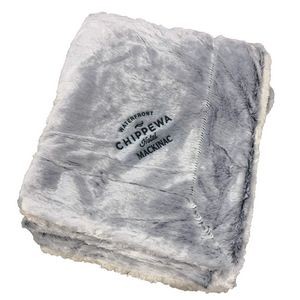 50" x 60" Faux Fur Sherpa Blanket With Hidden Zipper (Embroidered)
