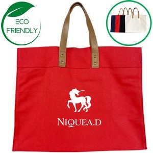 Canvas Box Tote Bag - Red