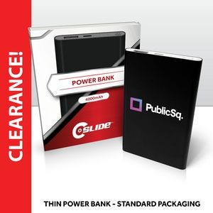 Slim Metal Power Bank 4000mAh with Standard Packaging