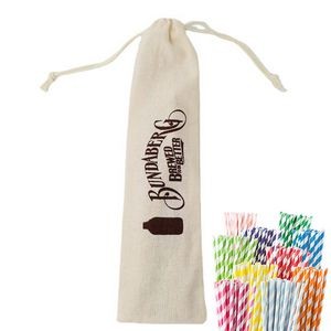 Eco-Friendly Paper Straw Kit With Jute Bag