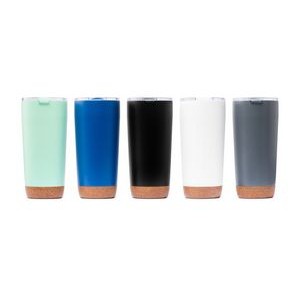 20 Oz. Azure Double Wall Stainless Steel Tumbler w/Synthetic Cork Bottom