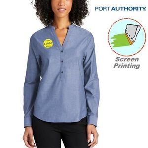 Port Authority Ladies Long Sleeve Chambray Easy Care Shirts