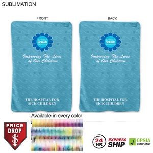 24 Hr Express Ship - Ultra Soft and Smooth Microfleece Baby Blanket 30x40, Sublimated