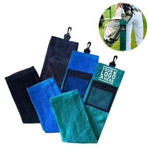 Cotton Trifold Towel With Pocket