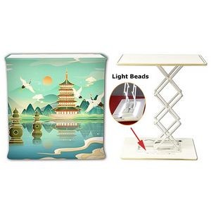 Rectangle Collapsible Portable Trade show Podium Table Exhibition Counter Stand Booth W/ Light Beads
