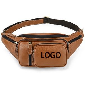 Real Leather Multi Pockets Fanny Pack