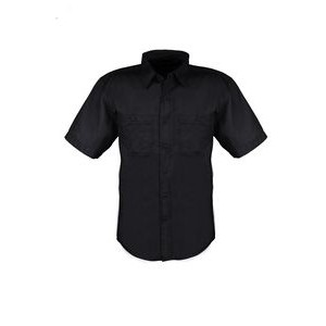 Men's Cotton Blend Twill Short Sleeve Shirt Tall (Black) (LT-3XLT)
