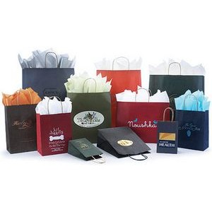 Tinted Colored Kraft Base Paper Bag w/Twisted Paper Handles (5 1/4"x3 1/4"x8 3/8")