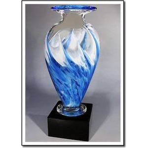 Snow Flurry Mercury Vase w/ Marble Base (3.75"x7.5")