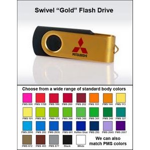 Swivel Gold Flash Drive-64GB Memory