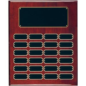 12" x 15" Rosewood Piano Finish Perpetual Plaque with 24 Plates