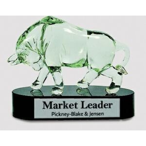 8¼" Art Glass Bull Award