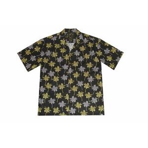 Men's Black Hawaiian Tropical Print Shirt