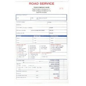 2 Part Road Service Form Books (5 3/8"x 8½")