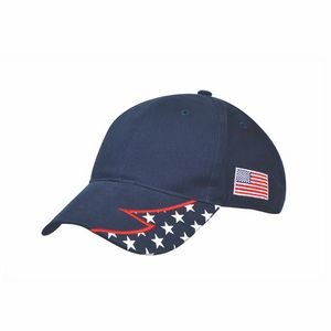 American Spirit Racing Cap w/Navy Crown & US Flag