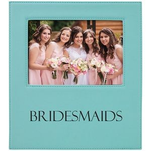 5"x7" Large Engraving Area Photo Frame, Gray Laserable Leatherette