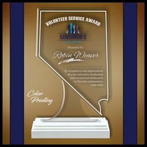 9" Nevada Clear Acrylic Award with Color Print