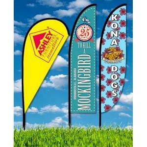 Rush 24 Hour Zoom 4 Feather Flag w/ Stand - 13ft Double Sided Graphic