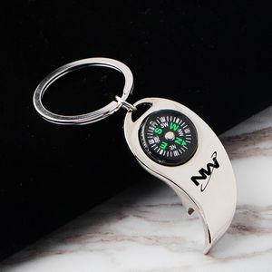 Compass and Bottle Opener Keychain