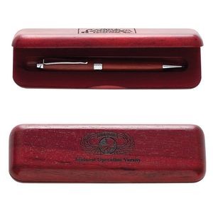 Premade Pen Set WB01R Natural Wooden Box w/Ballpoint Pen