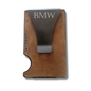 Smart Wallet Leather RFID Blocking Card Holder Money Clip Minimalist Wallet - Premium Brown Leather