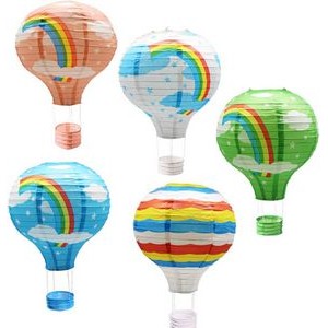 Hanging Rainbow Hot Air Balloon Paper Lanterns