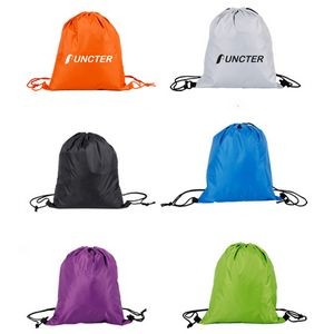 15.76 x 19.7 Inch 210D Polyester Drawstring Backpack For Party Gym Sport Trip