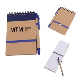 Recycled Spiral Jotter Notebook With Pen