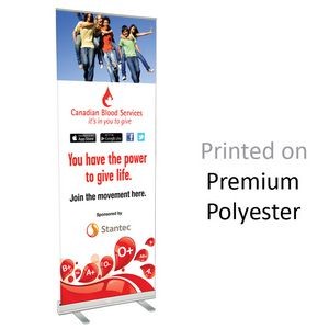 Retractable Banner & Stand w/Premium Polyester Textile (24"w x 82"h)