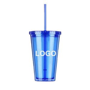 16oz Plastic Straw Cup