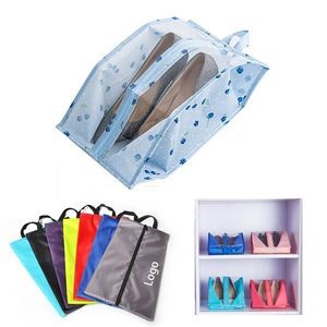 Portable Waterproof Shoe Organizer Bag w/Sturdy Zipper & Handle (12 3/5"x7")