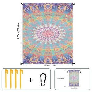 Quick Dry Sand-Free Beach Blanket Picnic Mat w/Pouch
