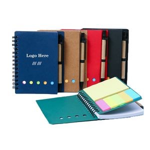 Eco Spiral Notebook With Sticky And Pen Set