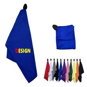Golf Magnetic Buckle Towel With Full Color Imprint