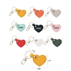 Leather Heart Keychain Ring