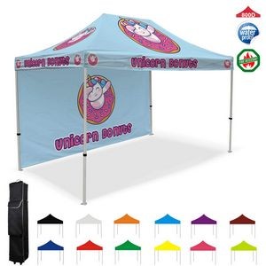 10'X15' Steel Frame Pop Up with Full Color Dye Sublimated Canopy and Full Back Wall