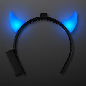 Light Up Blue Devil Horns Headband - BLANK