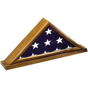 Walnut Flag Case Holds 3' x 5' Memorial Flag