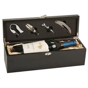 Matte Black Wine Box & Tool Gift Set