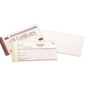 2 Part Burgundy Red Gift Certificate Books (7"x 3 5/8")
