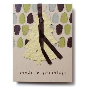 Premium Holiday Seed Paper Ornament Card - Design M