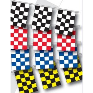 100' Checkered Rectangle Race Track Starter Pennant (4 Mil.)