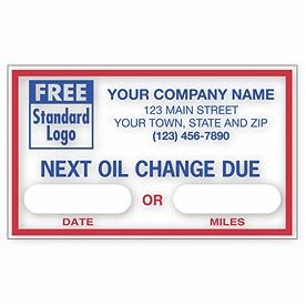 Static Cling Windshield Label (Next Oil Change Due)
