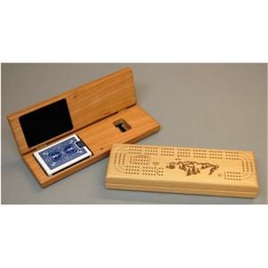 3.5" x 10.75" - Hardwood Game - Cribbage Board and Pieces